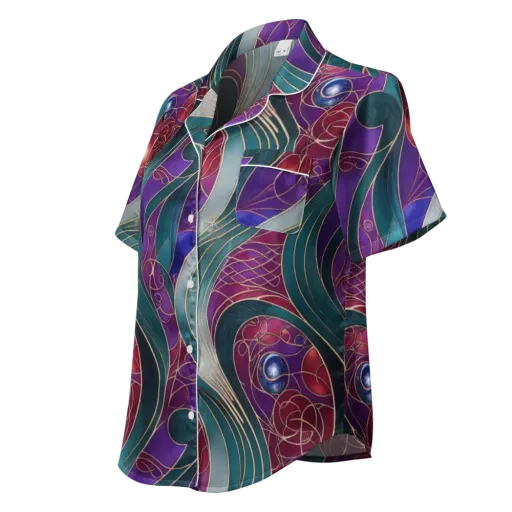 Velvet Plumage on a Women's Short Sleeve Pajama Top