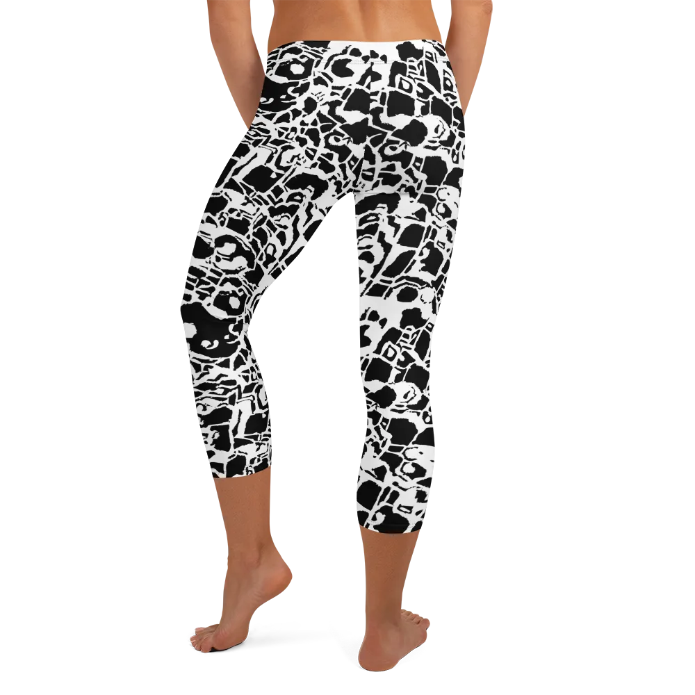 Inkblot Circuit on Capri Leggings — Back
