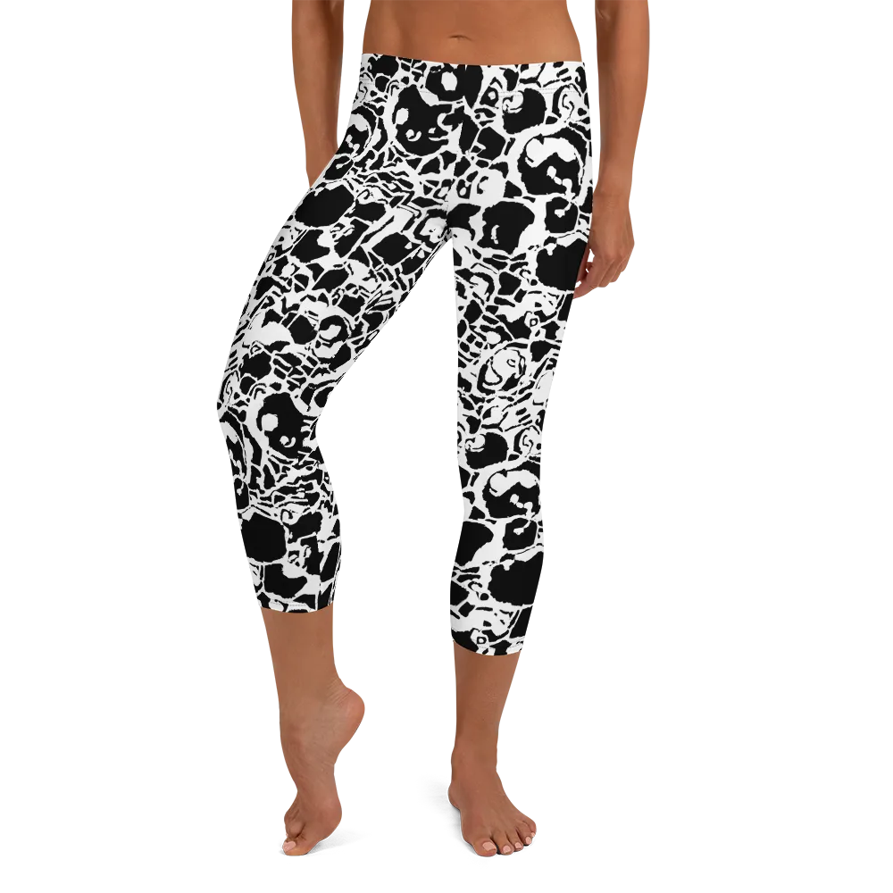 Inkblot Circuit on Capri Leggings — Front