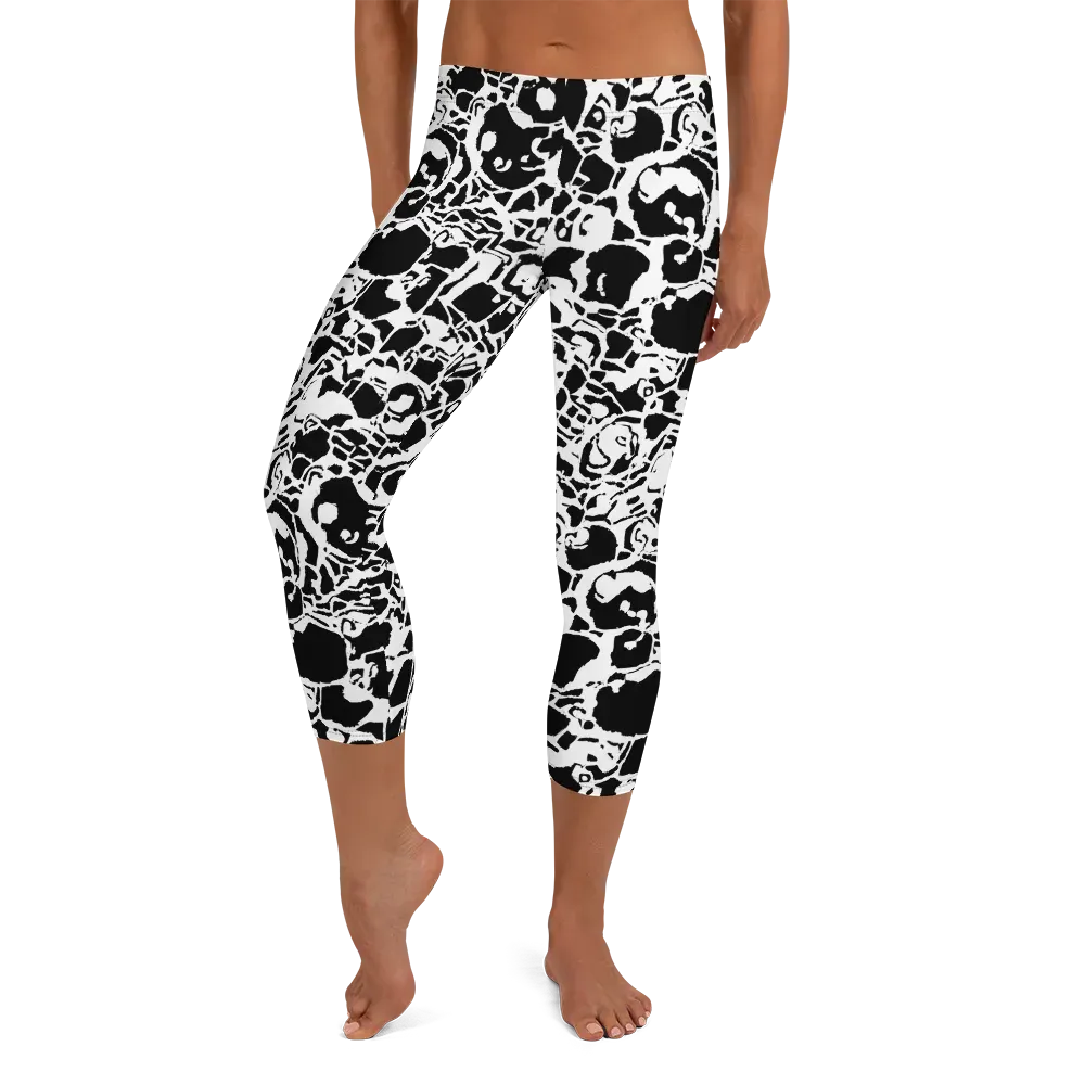 Inkblot Circuit on Capri Leggings — Front