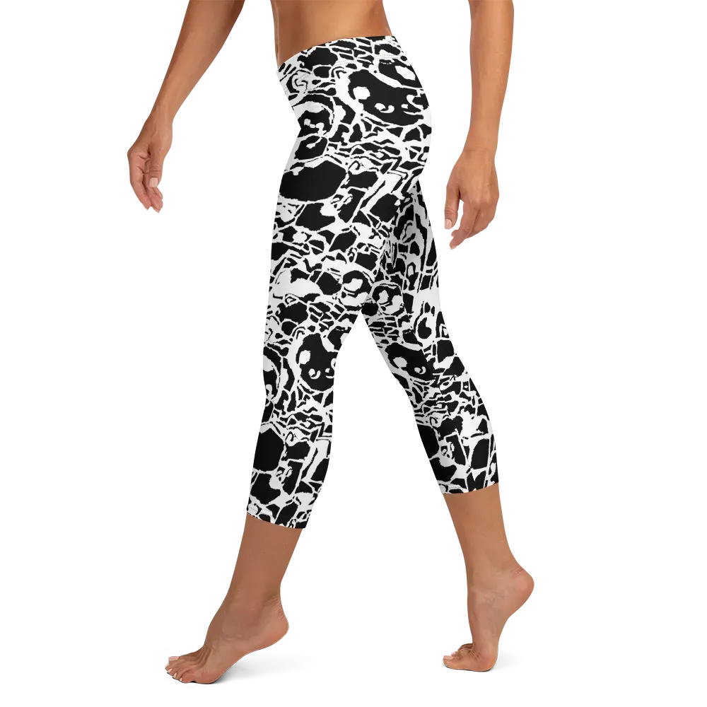 Inkblot Circuit on Capri Leggings — Left
