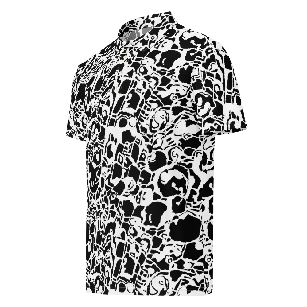 Inkblot Circuit on Men's Slim Fit Polo Shirt — Left Front