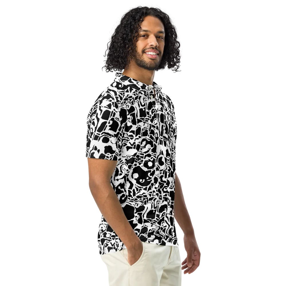 Inkblot Circuit on Men's Slim Fit Polo Shirt — Right Front