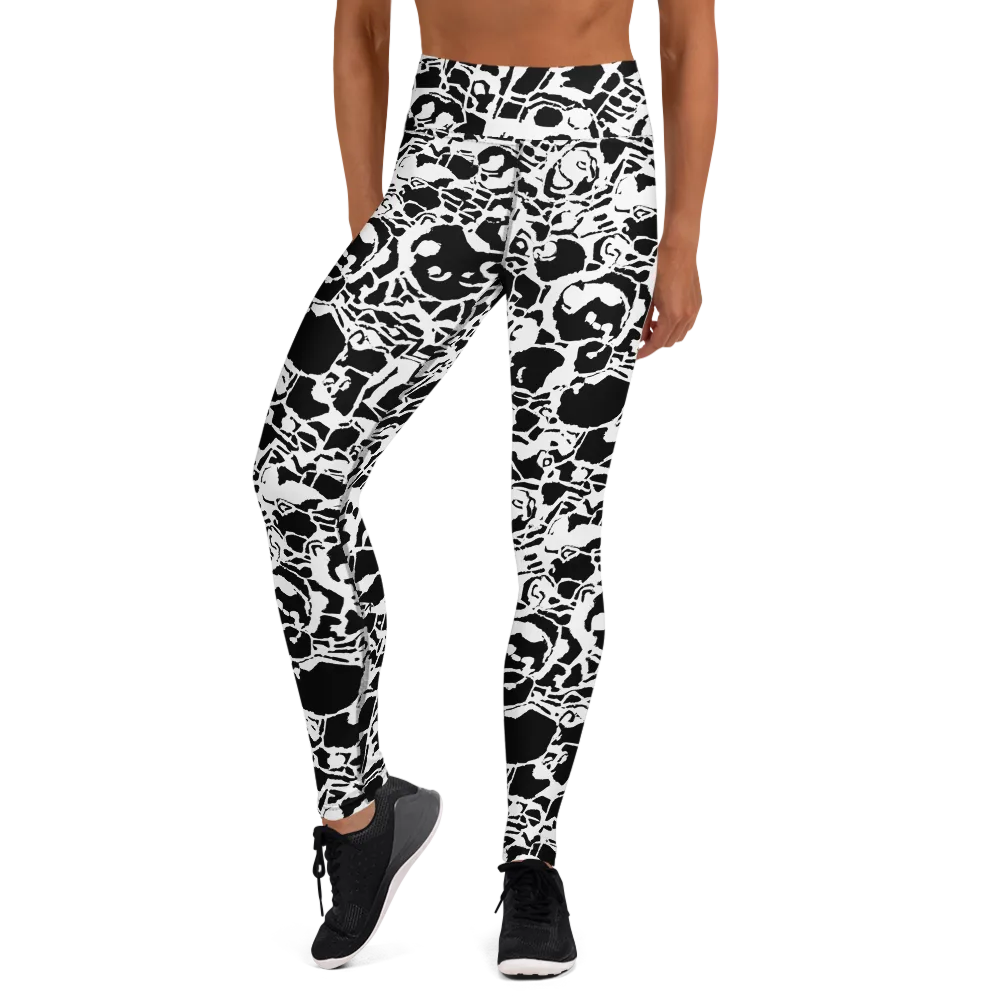 Inkblot Circuit on Yoga Leggings — Front