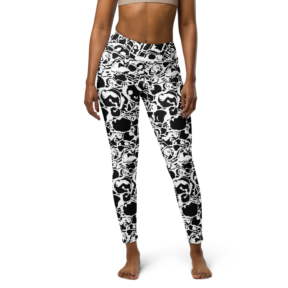 Inkblot Circuit on Yoga Leggings — Front