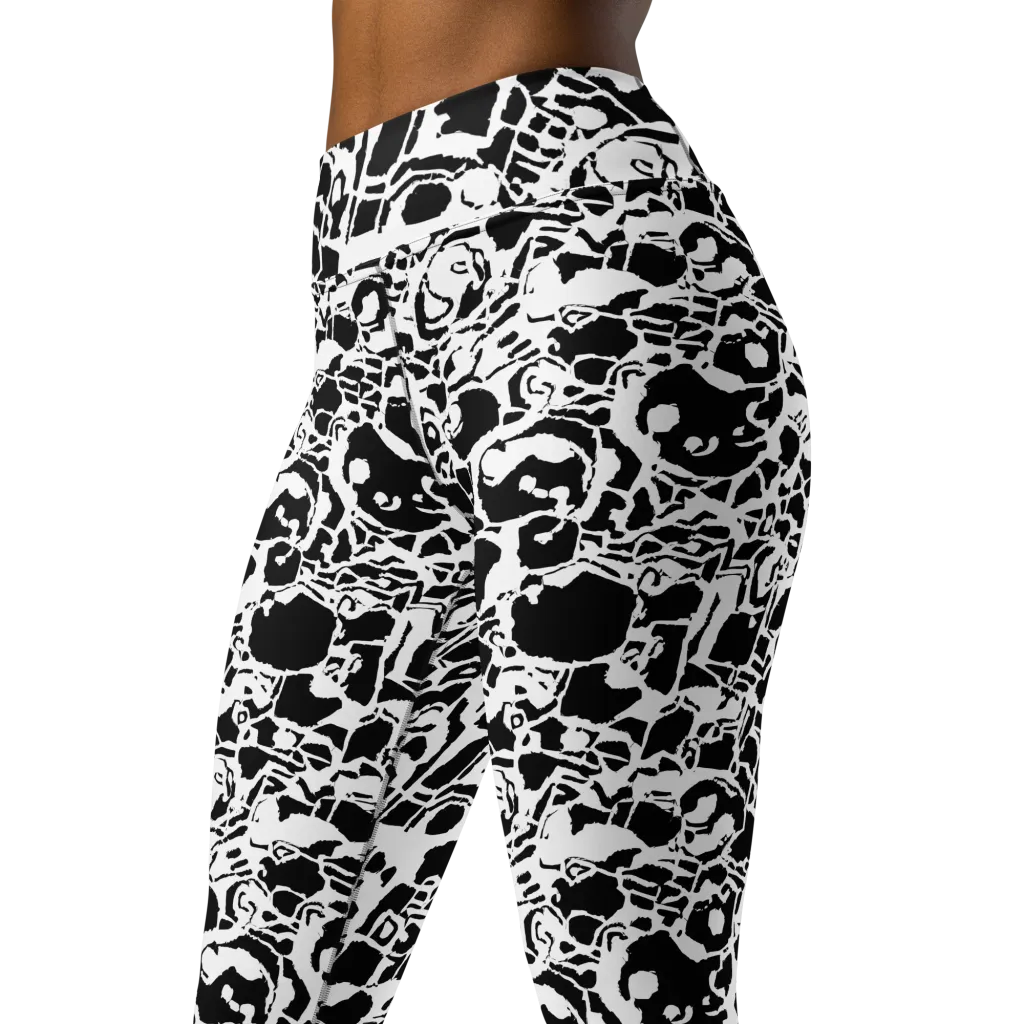 Inkblot Circuit on Yoga Leggings — Left Front