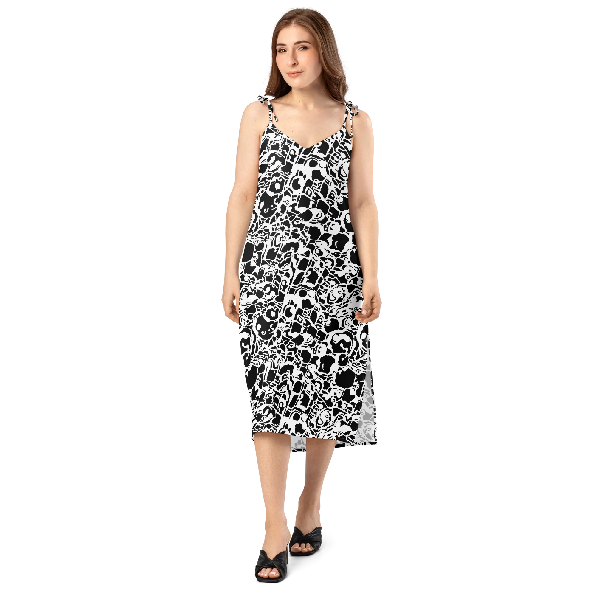 Inkblot Circuit on Slip Dress — Front