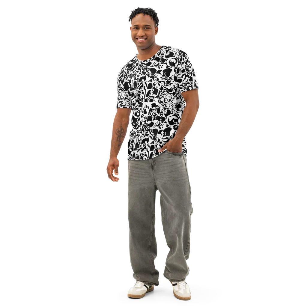 Inkblot Circuit on Men's Cotton Crew Neck T-Shirt — Front