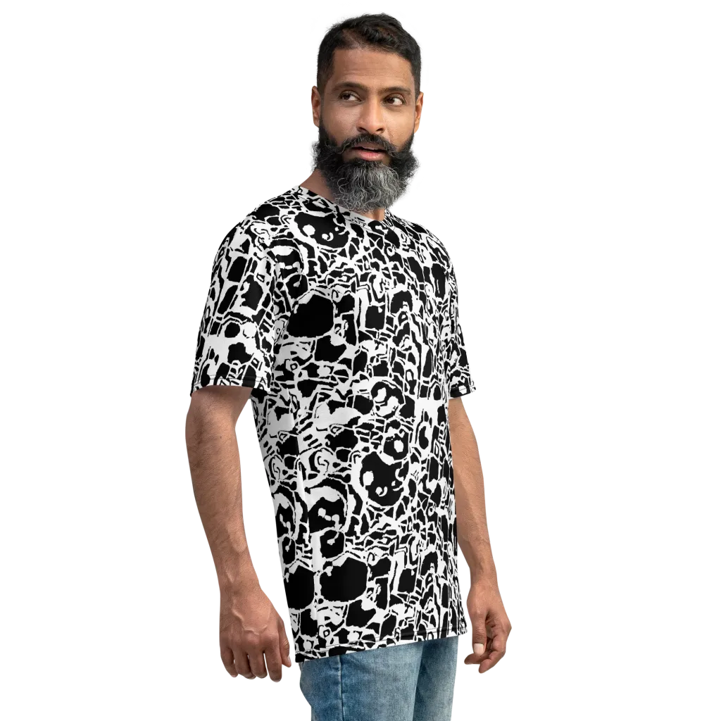 Inkblot Circuit on Men's Crew Neck T-Shirt — Right