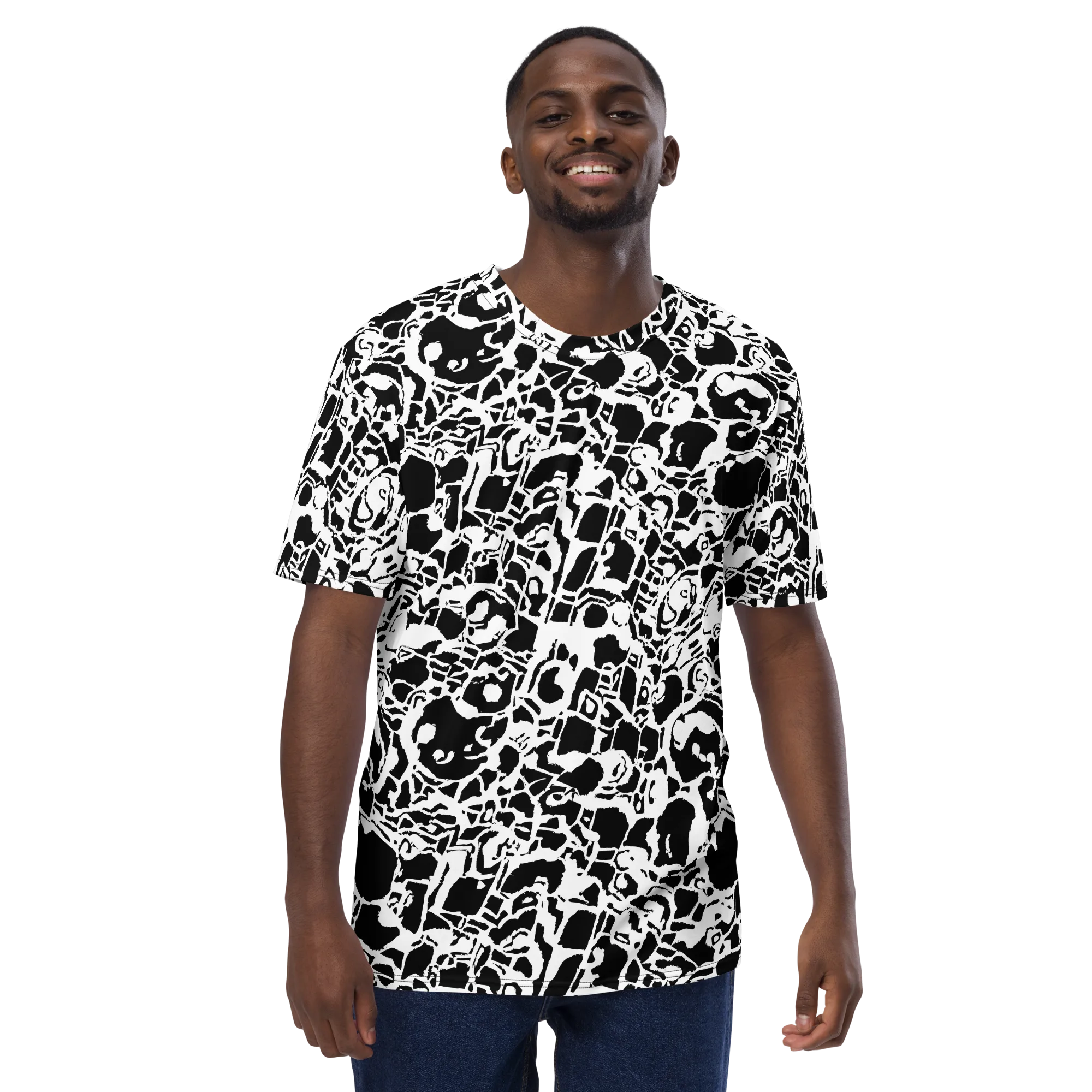 Inkblot Circuit on Men's Crew Neck T-Shirt — Front