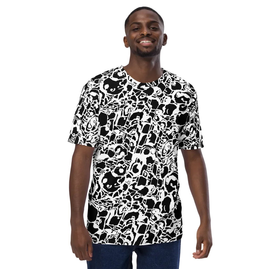 Inkblot Circuit on Men's Crew Neck T-Shirt — Front