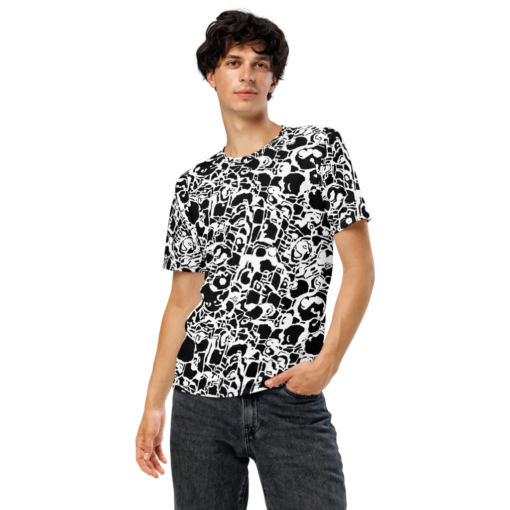 Inkblot Circuit on Men's Crew Neck T-Shirt — Front