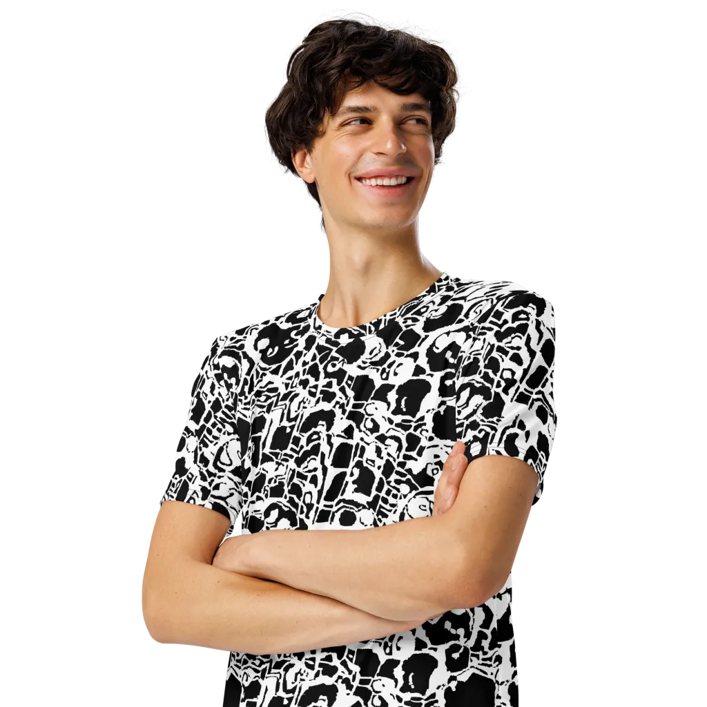 Inkblot Circuit on Men's Crew Neck T-Shirt — Left Front