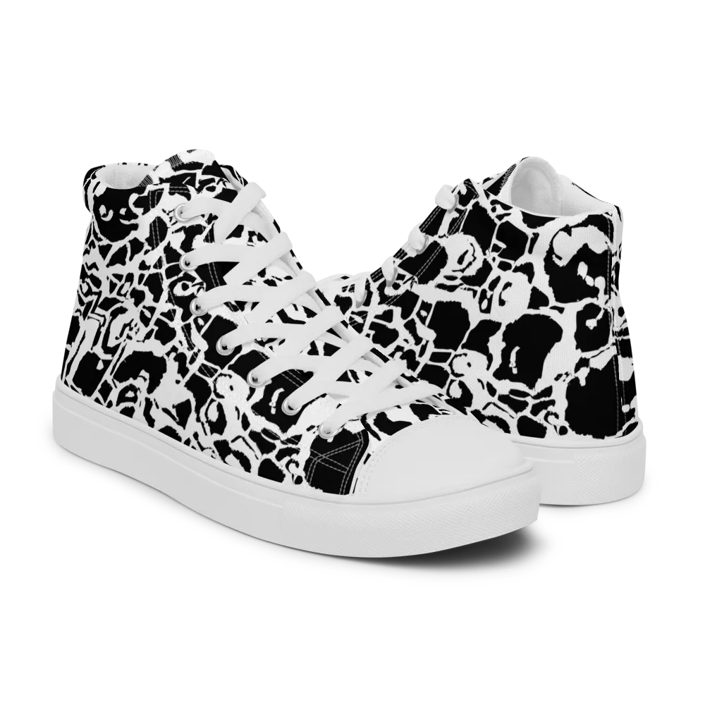 Inkblot Circuit on Men's High Top Canvas Shoes — Right