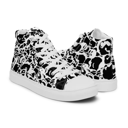 Inkblot Circuit on a Men's High Top Canvas Shoes