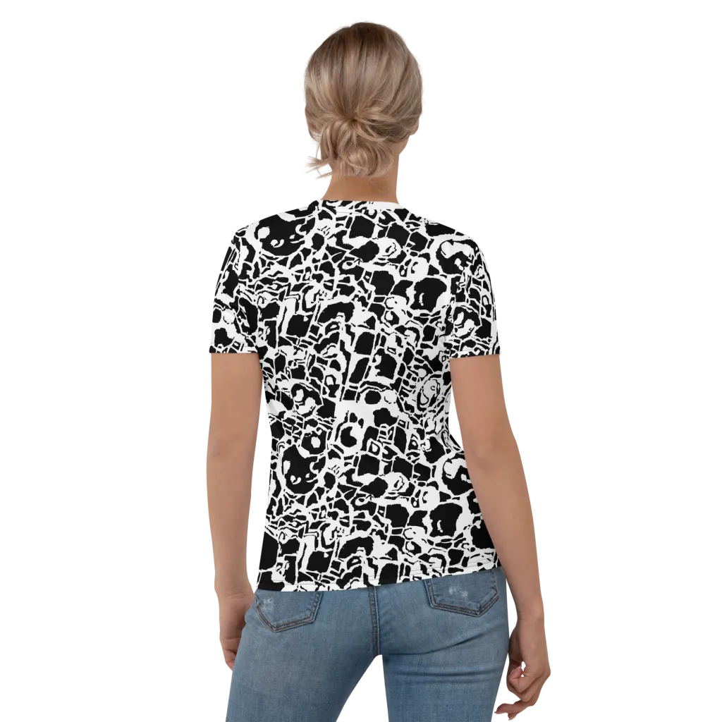 Inkblot Circuit on Women's Crew Neck T-Shirt — Back