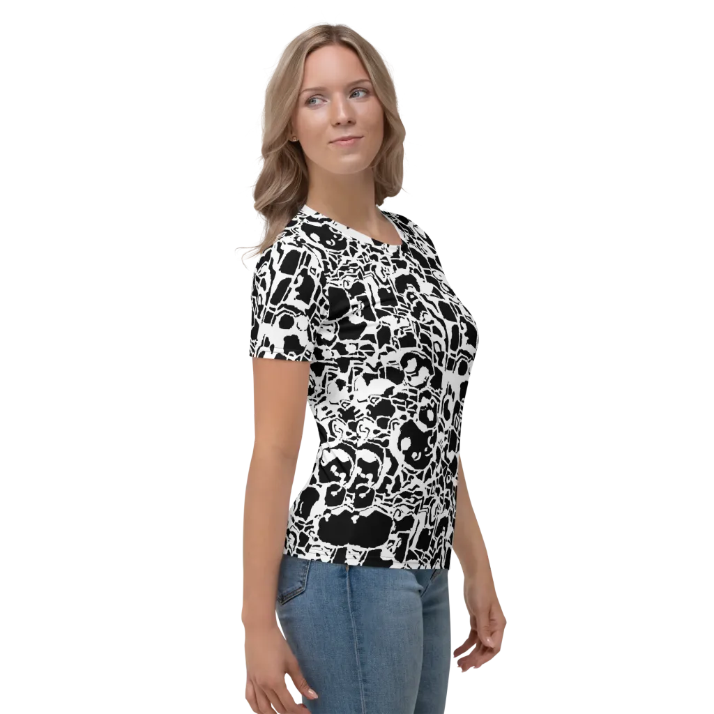Inkblot Circuit on Women's Crew Neck T-Shirt — Right