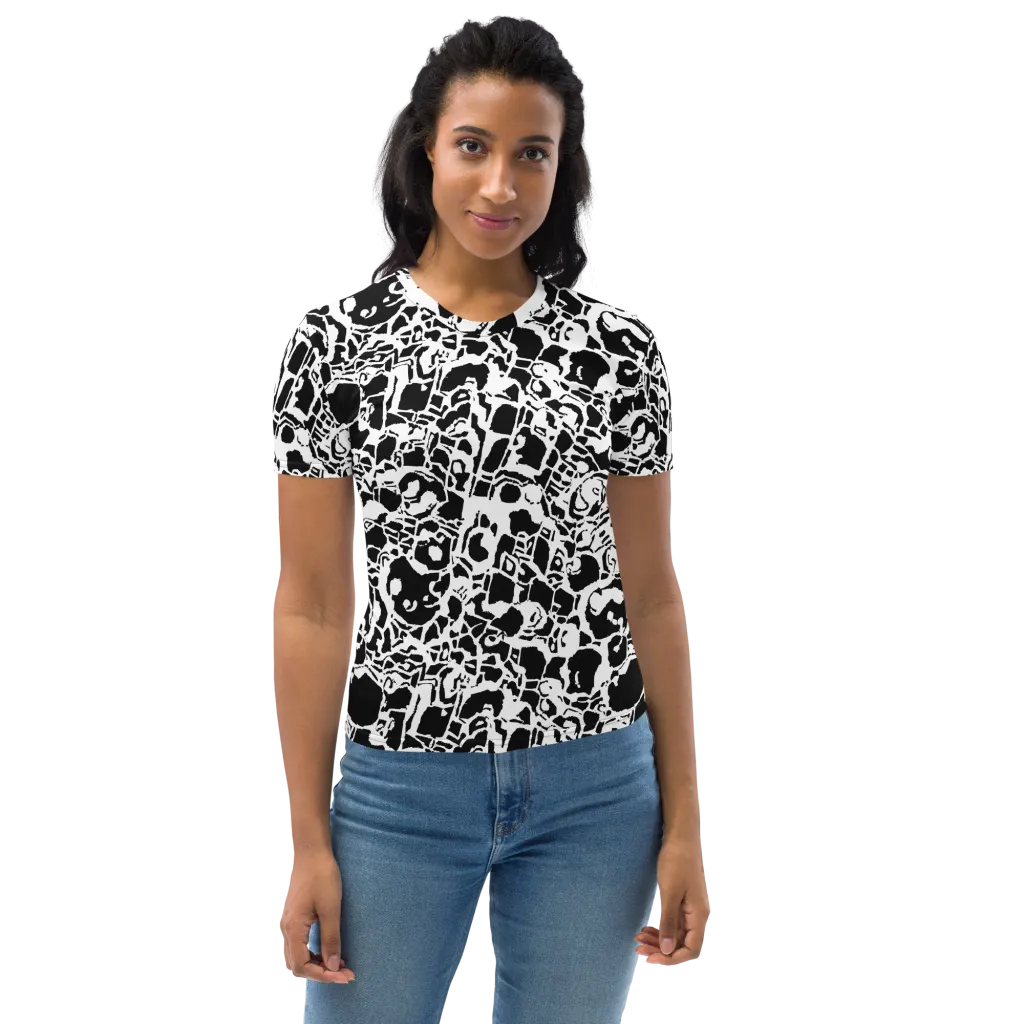 Inkblot Circuit on Women's Crew Neck T-Shirt — Front