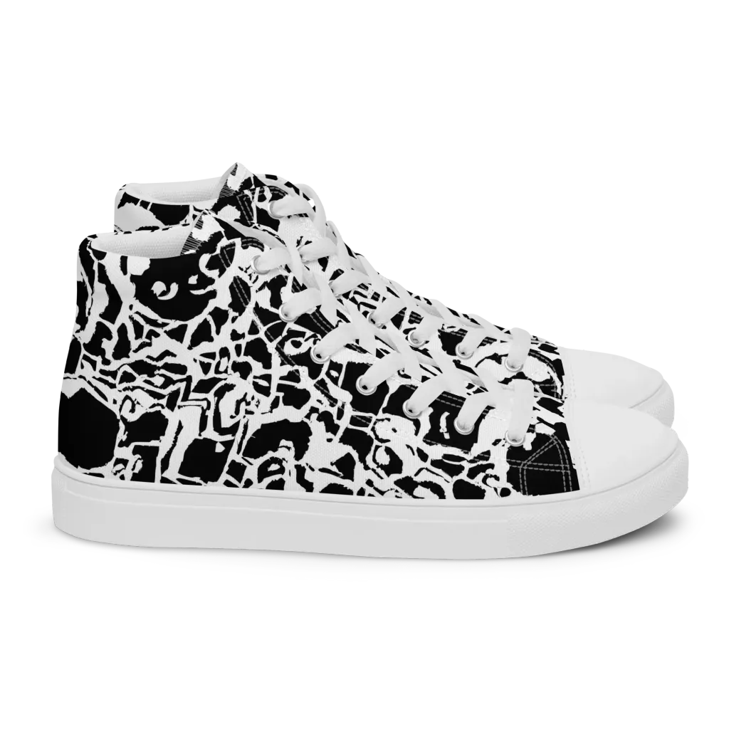 Inkblot Circuit on Women's High Top Canvas Shoes — Right