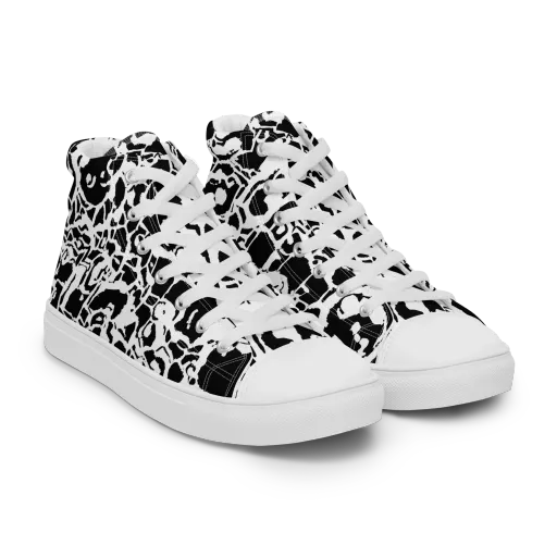 Inkblot Circuit on a Women's High Top Canvas Shoes