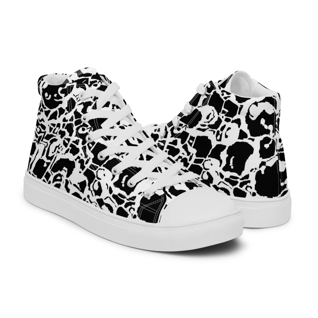 Inkblot Circuit on Women's High Top Canvas Shoes — Right