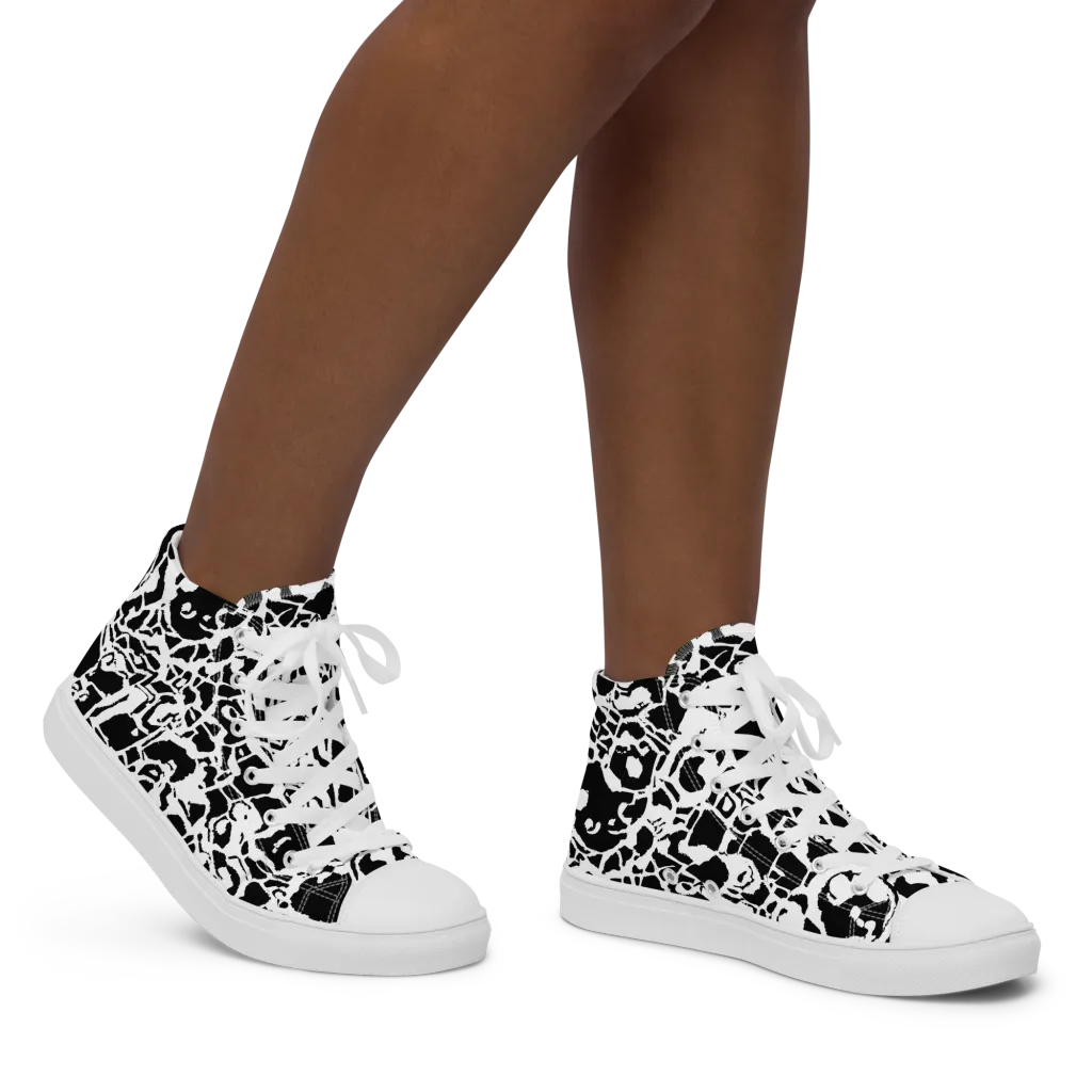 Inkblot Circuit on Women's High Top Canvas Shoes — Right