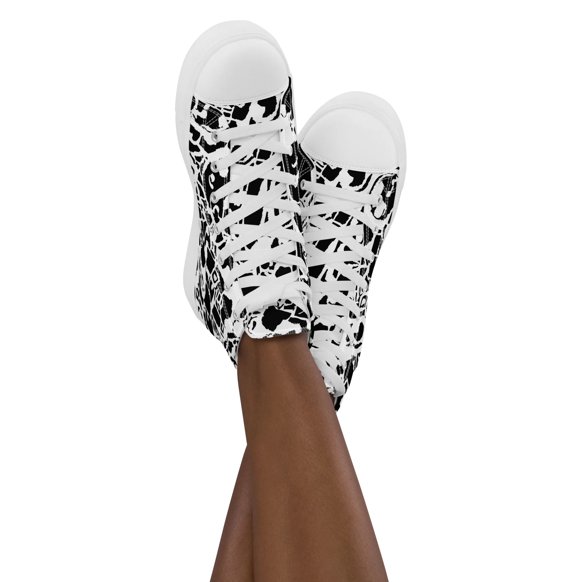 Inkblot Circuit on Women's High Top Canvas Shoes — Front