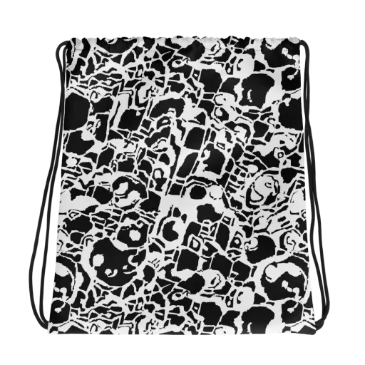 Inkblot Circuit on a Drawstring Bag
