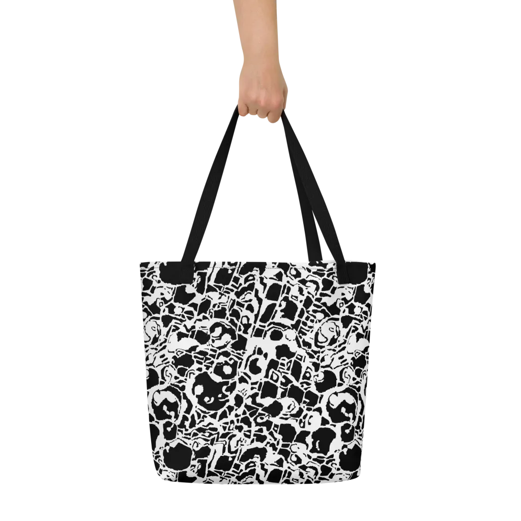 Inkblot Circuit on Large Tote Bag W/ Pocket — Front