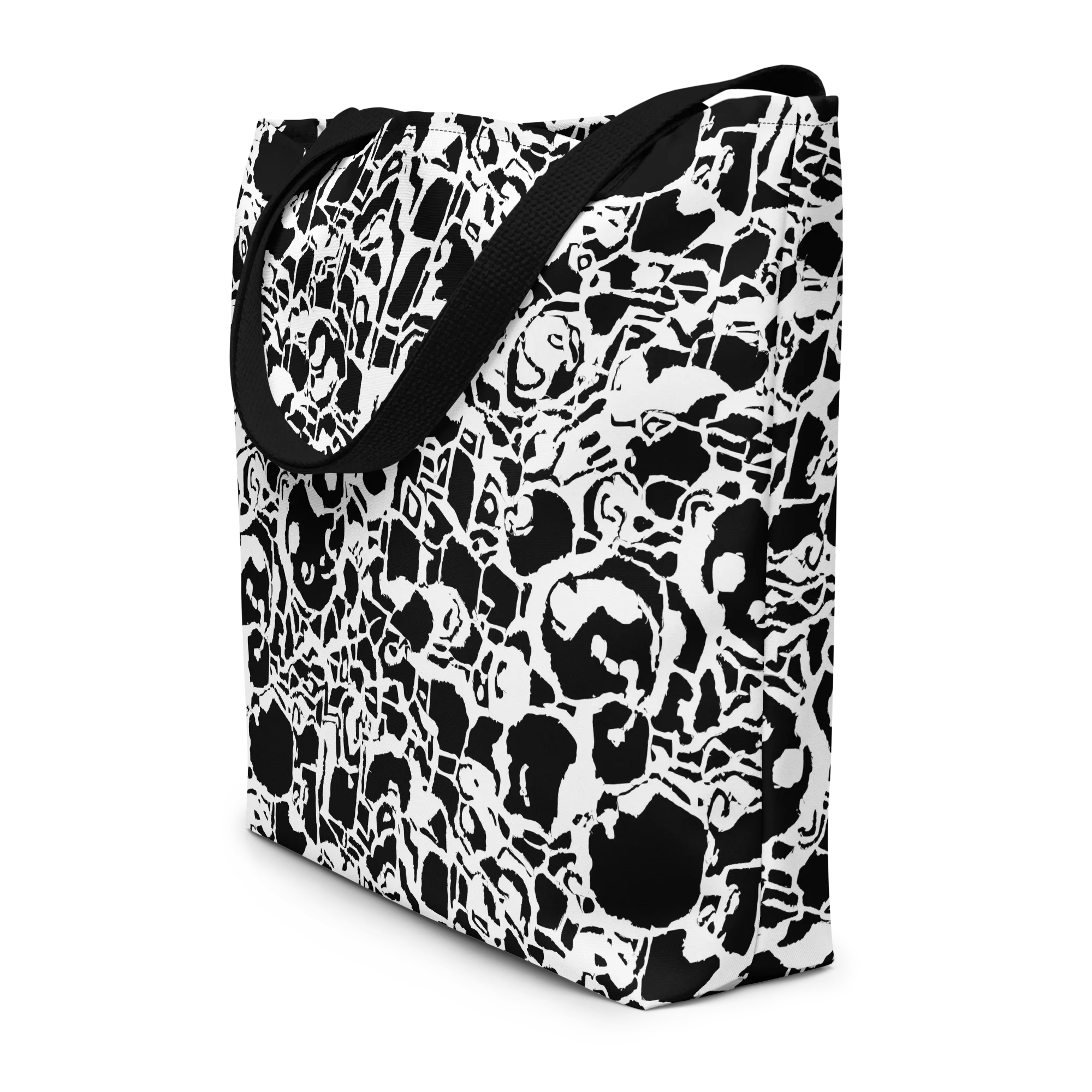 Inkblot Circuit on Large Tote Bag W/ Pocket — Front
