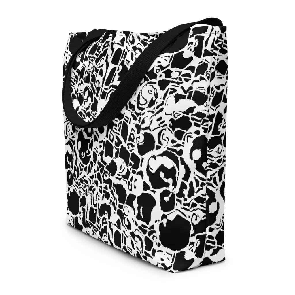 Inkblot Circuit on Large Tote Bag W/ Pocket — Front