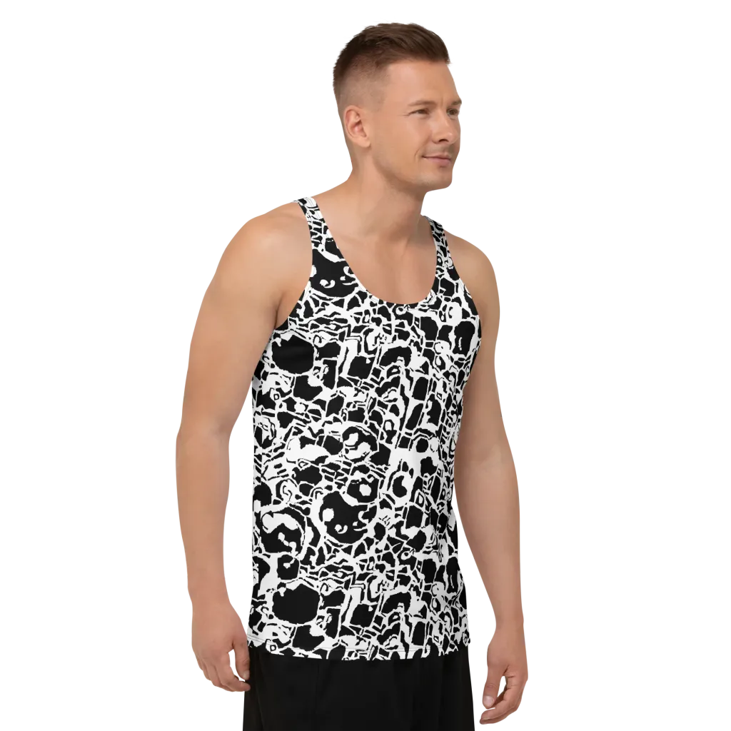Inkblot Circuit on Men's Tank Top — Right Front
