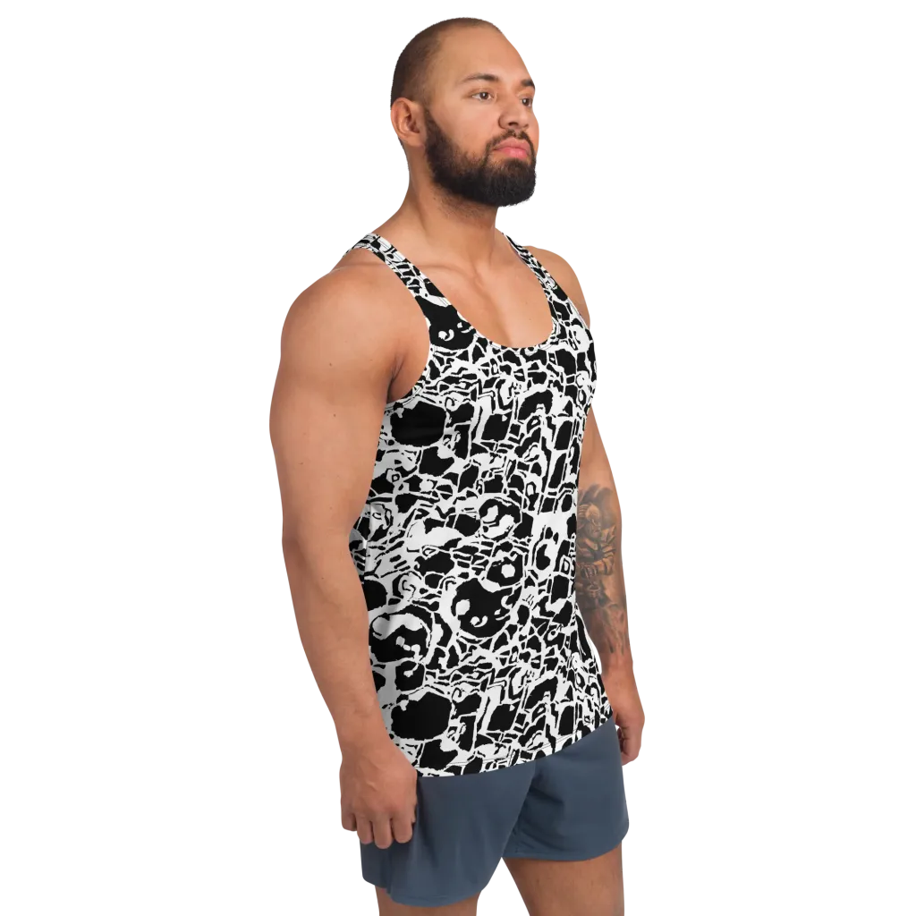 Inkblot Circuit on Men's Tank Top — Right Front
