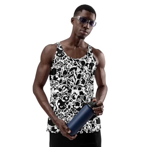 Inkblot Circuit on a Men's Tank Top