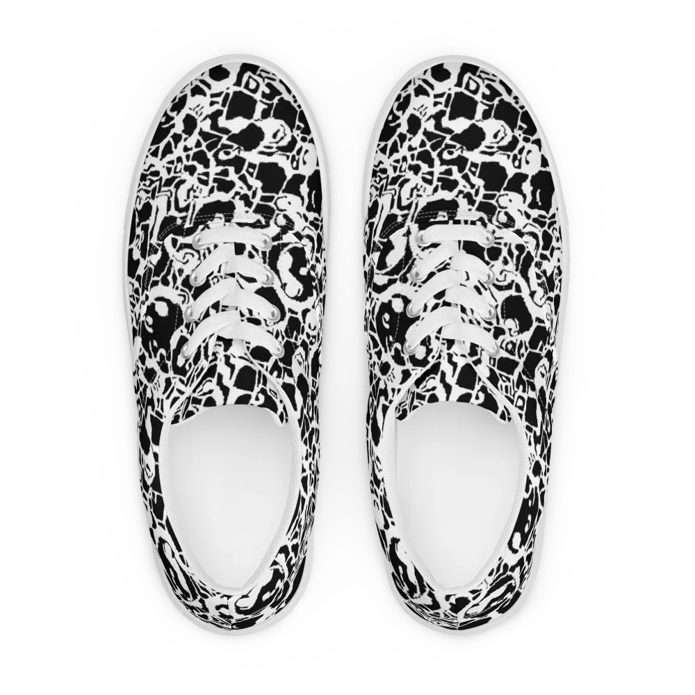 Inkblot Circuit on Men's Lace-Up Canvas Shoes — Front
