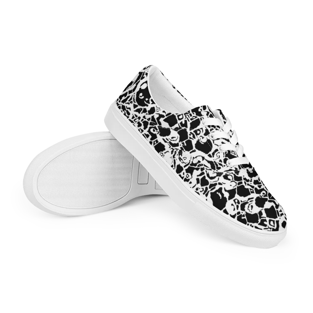 Inkblot Circuit on Men's Lace-Up Canvas Shoes — Right Front