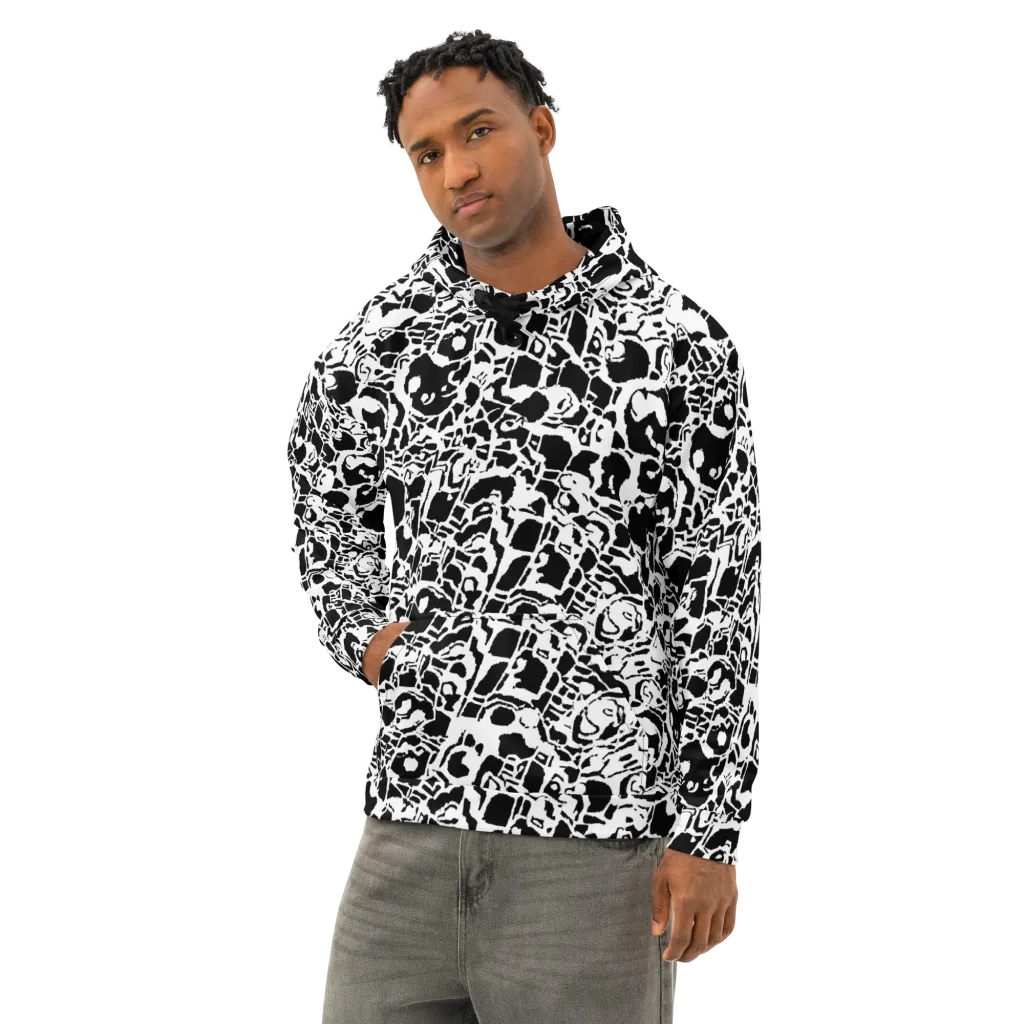Inkblot Circuit on Cotton Hoodie — Left Front