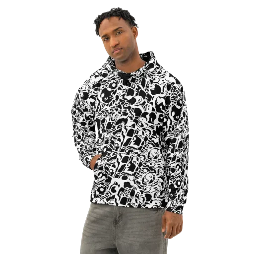 Inkblot Circuit on a Cotton Hoodie