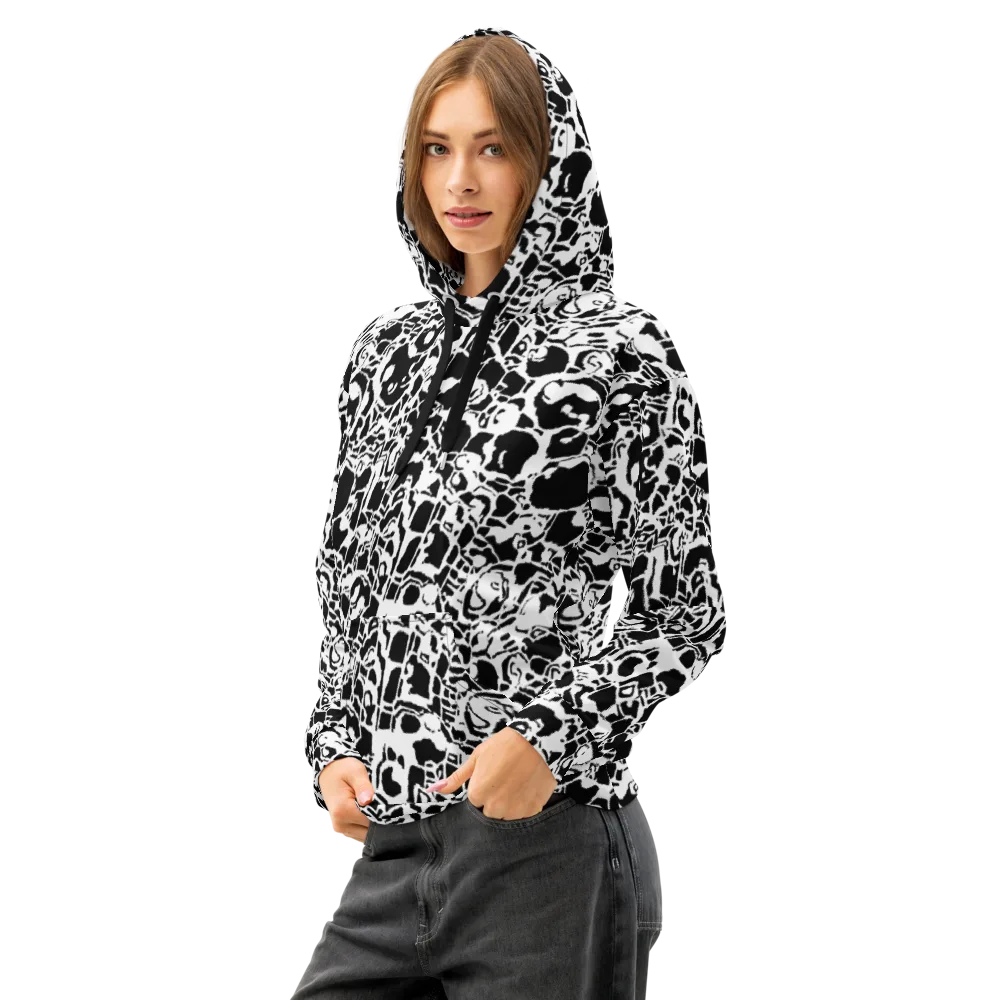 Inkblot Circuit on Cotton Hoodie — Left Front