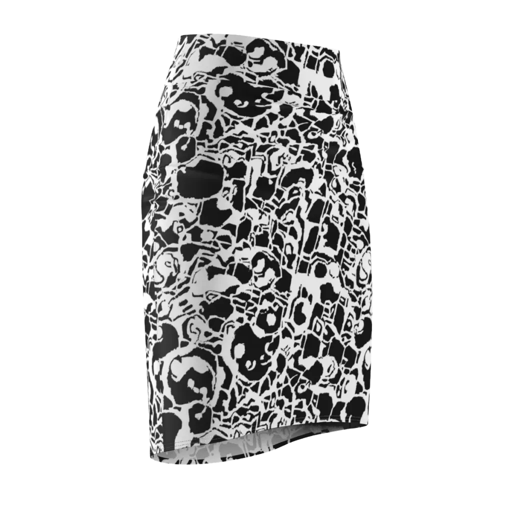 Inkblot Circuit on Pencil Skirt — Front Side