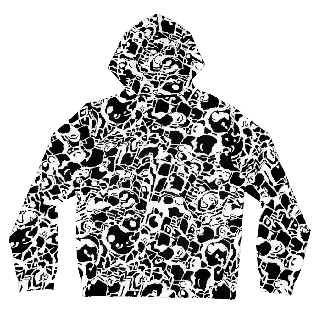 Inkblot Circuit on Women's Full-Zip Hoodie — Back