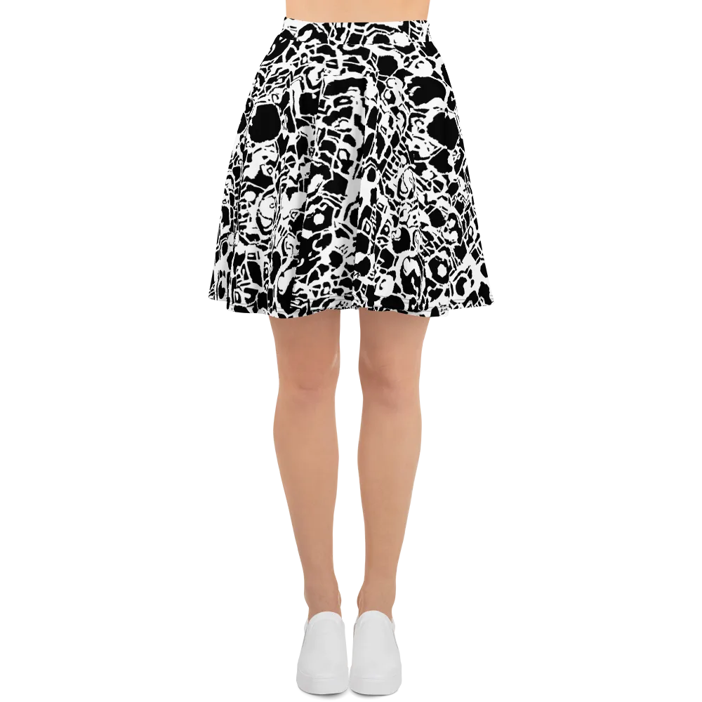 Inkblot Circuit on Skater Skirt — Front