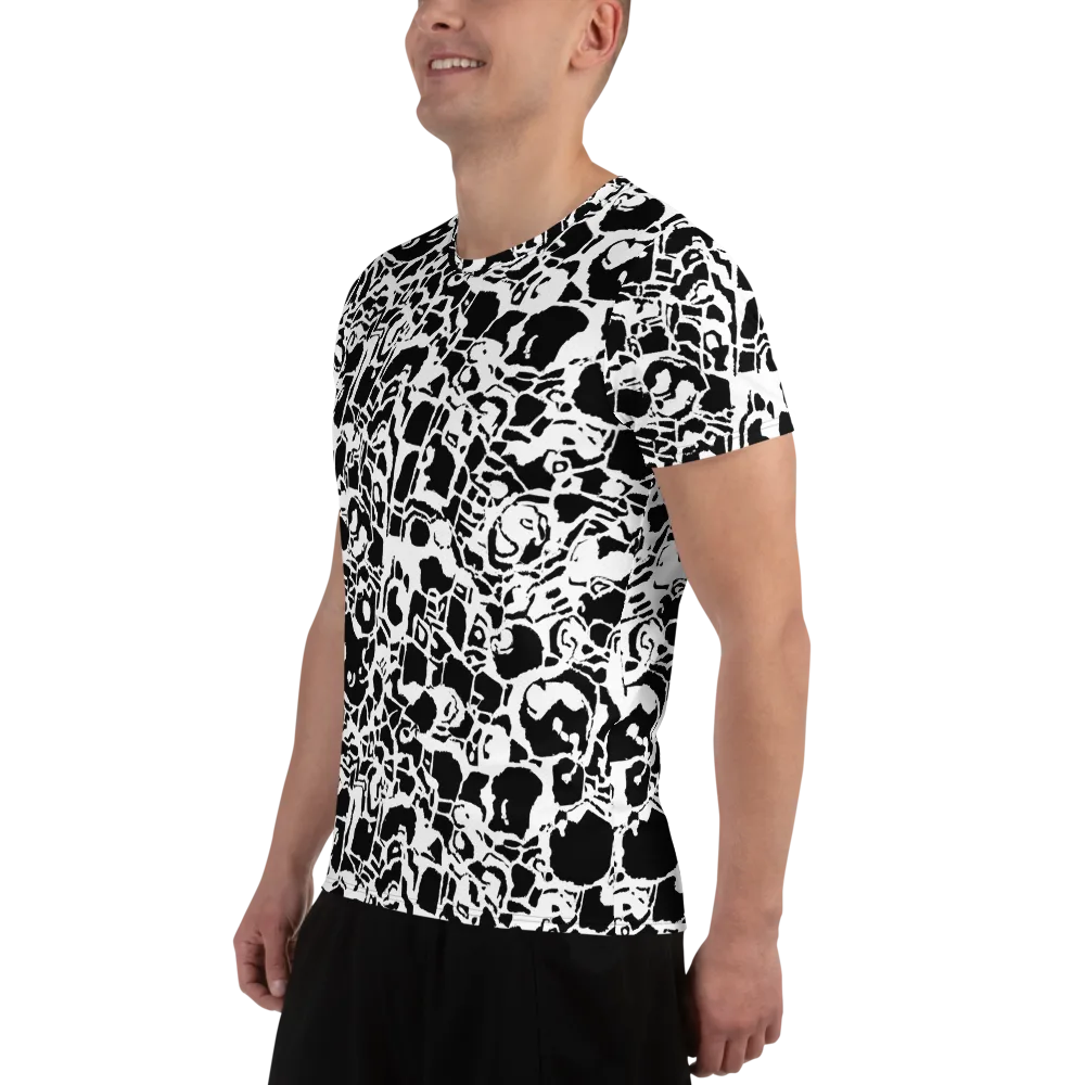 Inkblot Circuit on Men's Athletic T-Shirt — Left