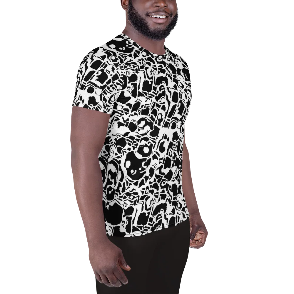Inkblot Circuit on Men's Athletic T-Shirt — Right