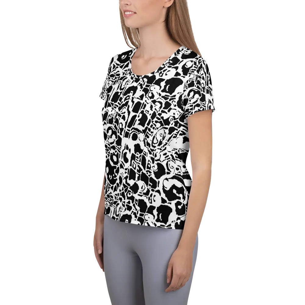 Inkblot Circuit on Women's Athletic T-Shirt — Left