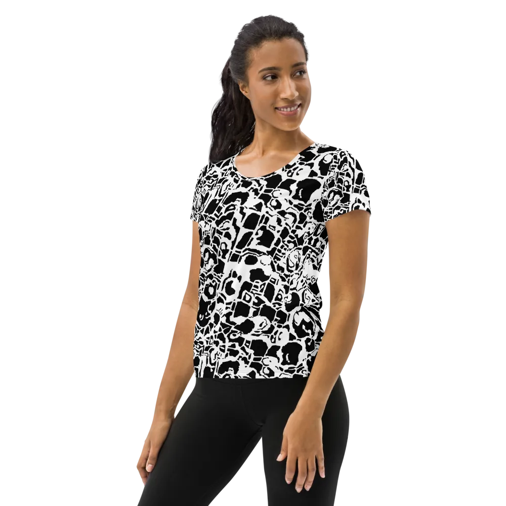 Inkblot Circuit on Women's Athletic T-Shirt — Left