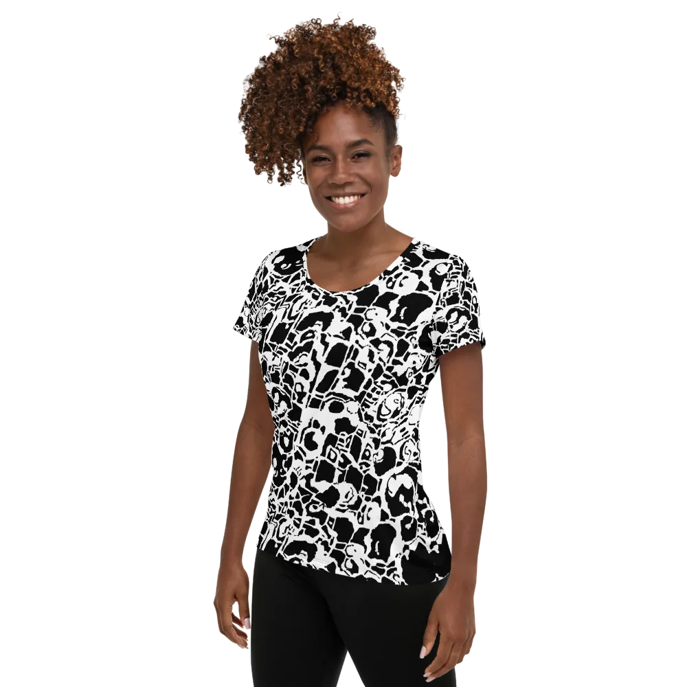 Inkblot Circuit on Women's Athletic T-Shirt — Left