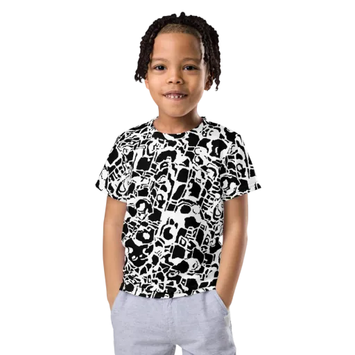 Inkblot Circuit on a Kids Crew Neck T-Shirt