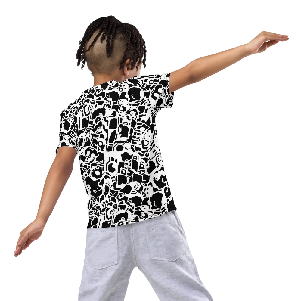 Inkblot Circuit on Kids Crew Neck T-Shirt — Back