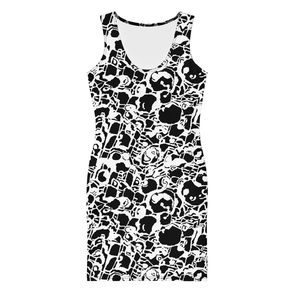Inkblot Circuit on Bodycon Dress — Front